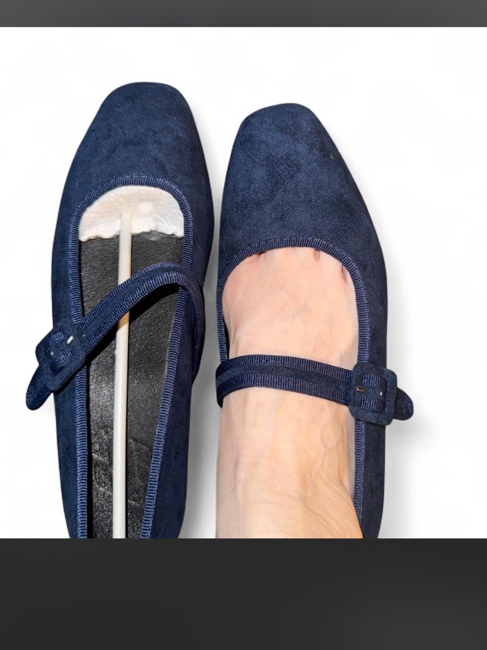 Classic Navy Mary Jane Flats with Buckle Strap - Women's Comfortable Loafers